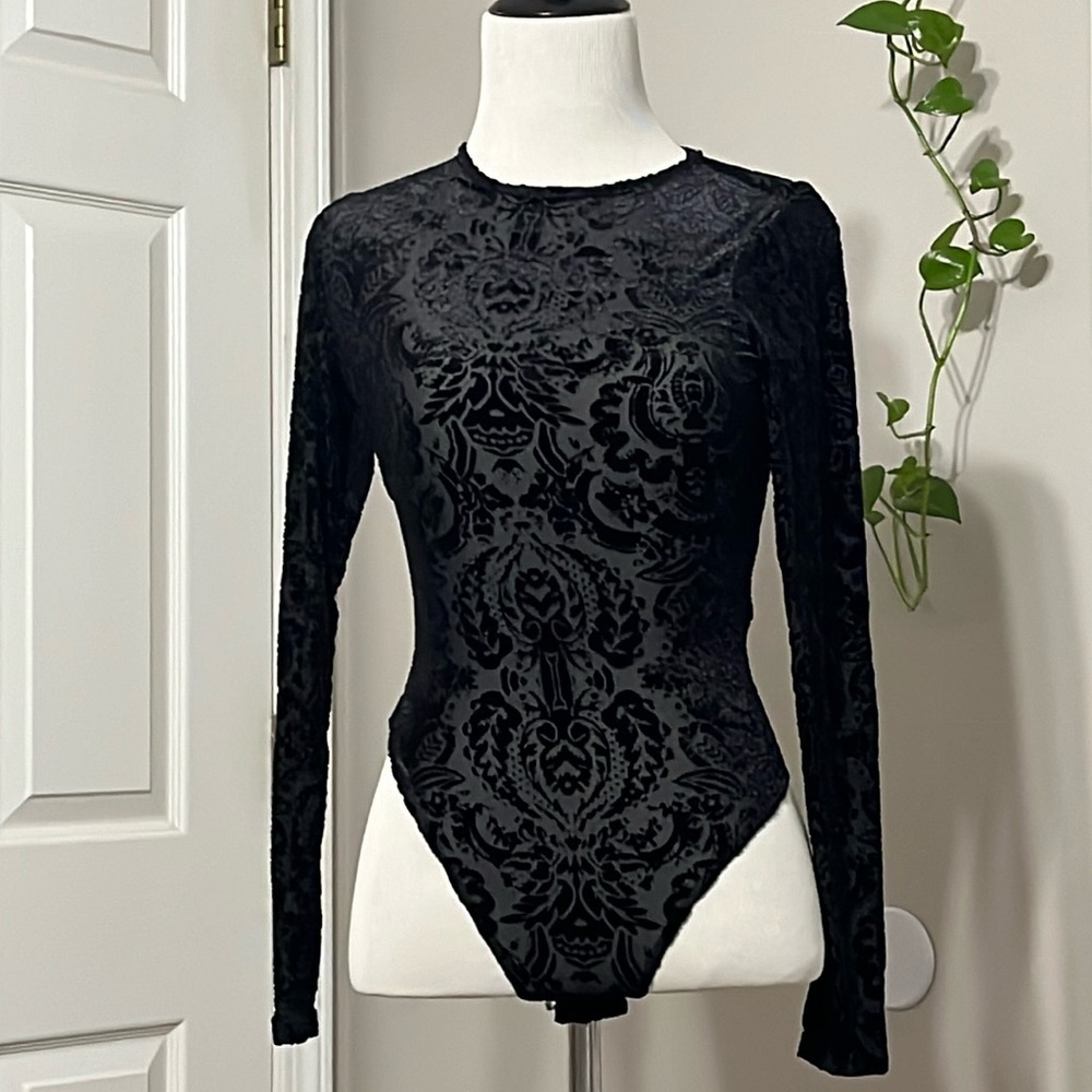 EUC Windsor Velvet Burnout Bodysuit Women’s XS